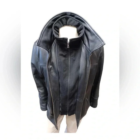 Danier Leather Lined Black Jacket Size XL - Picture 3 of 13